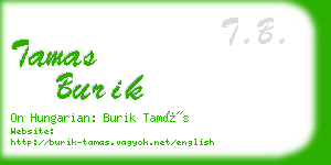 tamas burik business card